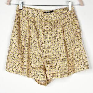 2/$30 NWT ZARA Geometric Print Shorts XS Multicolor High Rise Relaxed Fit #6373